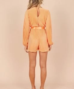 PUP51 Minelli Pleated Romper - Orange