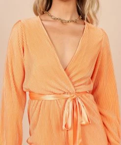 PUP51 Minelli Pleated Romper - Orange