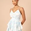 PUP44 Solis Frill Romper - Blue Tie Dye