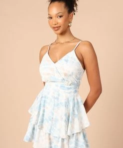 PUP44 Solis Frill Romper - Blue Tie Dye