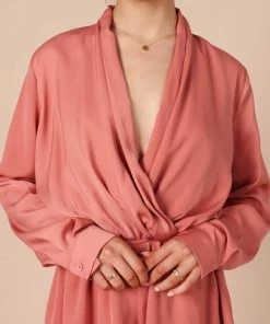 PUP58 Tangle Long Sleeve Playsuit - Rose Clothing