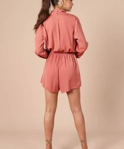 PUP58 Tangle Long Sleeve Playsuit - Rose Clothing