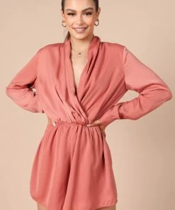 PUP58 Tangle Long Sleeve Playsuit - Rose Clothing