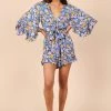 PUP49 Tuilly Long Sleeve Romper - Blue Floral