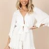 PUP49 Tuilly Long Sleeve Romper - White For The Bride