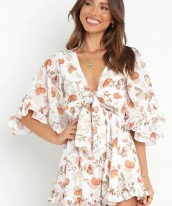 PUP58 Yana Playsuit - White Floral