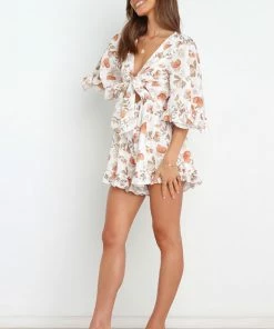 PUP58 Yana Playsuit - White Floral