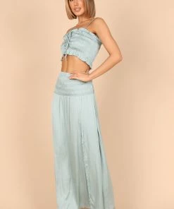 PUP66 Clover Shirred Two Piece Set - Blue Clothing