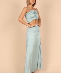 PUP66 Clover Shirred Two Piece Set - Blue Clothing