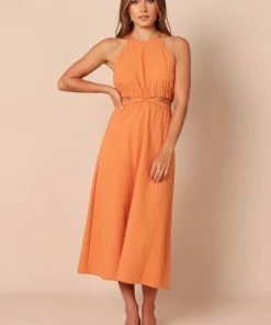 PUP65 Ellis Cut Out Dress - Rust Clothing