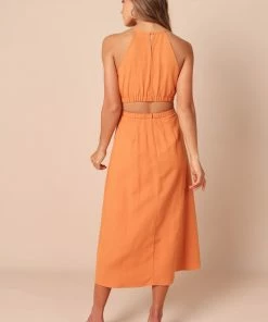 PUP65 Ellis Cut Out Dress - Rust Clothing