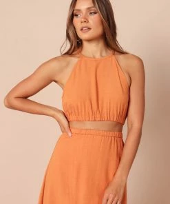 PUP65 Ellis Cut Out Dress - Rust Clothing
