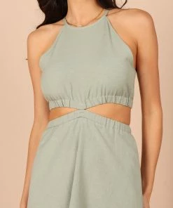 PUP65 Clothing Ellis Cut Out Dress - Sage