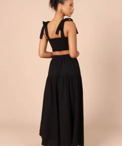 PUP65 Frankie Tie Shoulder Two Piece Set - Black Clothing