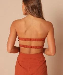 PUP65 Gina Strapless Two Piece Set - Rust