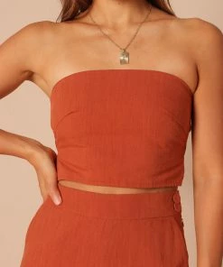 PUP65 Gina Strapless Two Piece Set - Rust