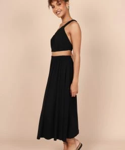 PUP65 Kennedy One Shoulder Two Piece Set - Black Clothing