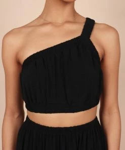 PUP65 Kennedy One Shoulder Two Piece Set - Black Clothing