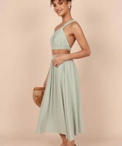 PUP65 Kennedy One Shoulder Two Piece Set - Sage