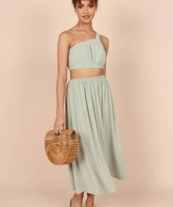 PUP65 Kennedy One Shoulder Two Piece Set - Sage