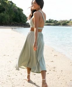 PUP65 Kennedy One Shoulder Two Piece Set - Sage