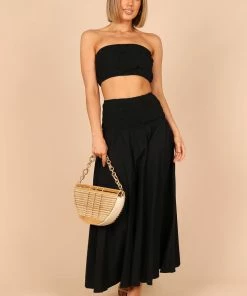 PUP66 Mia Shirred Two Piece Set - Black