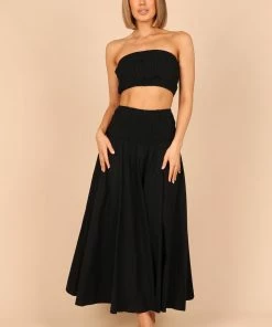 PUP66 Mia Shirred Two Piece Set - Black