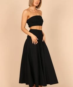 PUP66 Mia Shirred Two Piece Set - Black