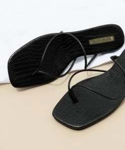 PUP23 Ariel Sandal - Black Croc Shoes
