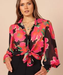 PUP26 Angel Blouse - Pink Floral Clothing