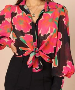 PUP26 Angel Blouse - Pink Floral Clothing