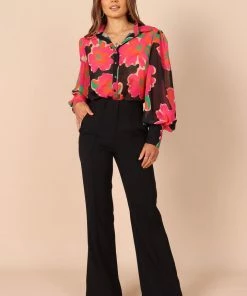 PUP26 Angel Blouse - Pink Floral Clothing