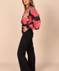 PUP26 Angel Blouse - Pink Floral Clothing