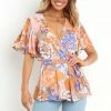 PUP49 Belle Top - Orange Floral