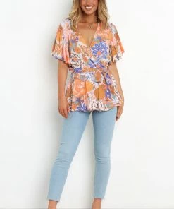 PUP49 Belle Top - Orange Floral