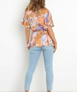 PUP49 Belle Top - Orange Floral