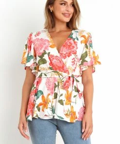 PUP49 Belle Top - White Floral