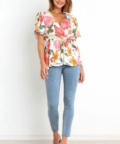 PUP49 Belle Top - White Floral