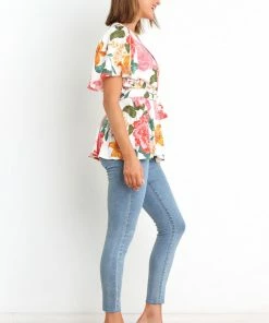 PUP49 Belle Top - White Floral
