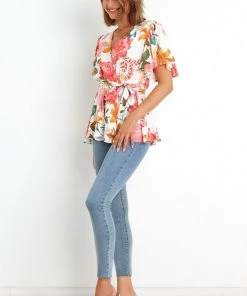 PUP49 Belle Top - White Floral