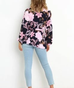 PUP49 Bellevue Top - Navy Floral Clothing