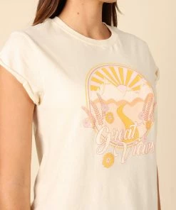 PUP51 Bianca Graphic T Shirt - Cream