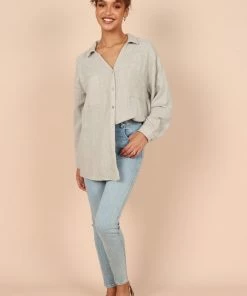 PUP8 Bobby Button Down Top - Sage Green Clothing