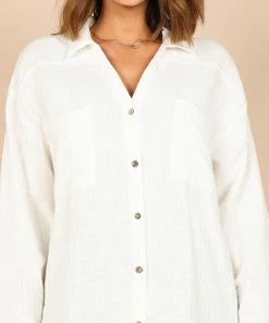 PUP8 Bobby Button Down Top - White