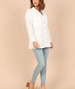 PUP8 Bobby Button Down Top - White