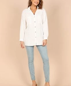 PUP8 Bobby Button Down Top - White