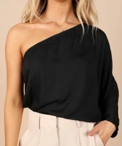 PUP64 Carmen One Shoulder Top - Black