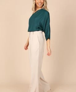 PUP64 Clothing Carmen One Shoulder Top - Teal Green