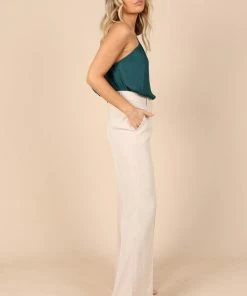 PUP64 Clothing Carmen One Shoulder Top - Teal Green