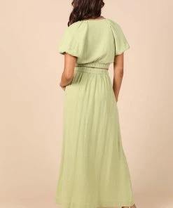 PUP52 Cecily V Neck Cropped Top - Sage